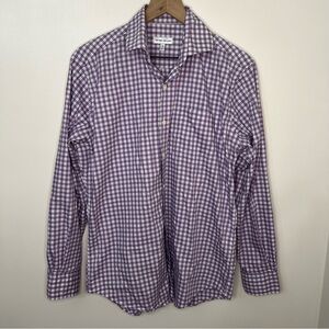 Peter Millar Performance Stretch Long Sleeve Button Up Men's Size M Spring Plaid